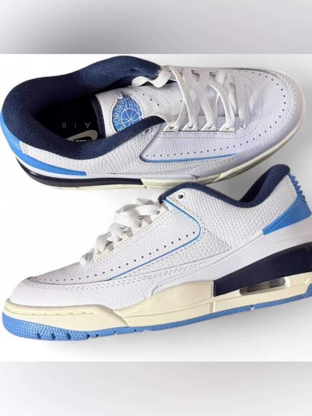 Jordan Kids Low-Top Sneakers - White/Navy/Light Blue Size 6y